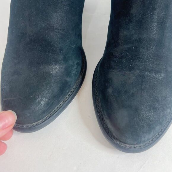 Steve Madden Wantagh Black Leather Suede Booties Ankle Boots Size 9 - Picture 11 of 13